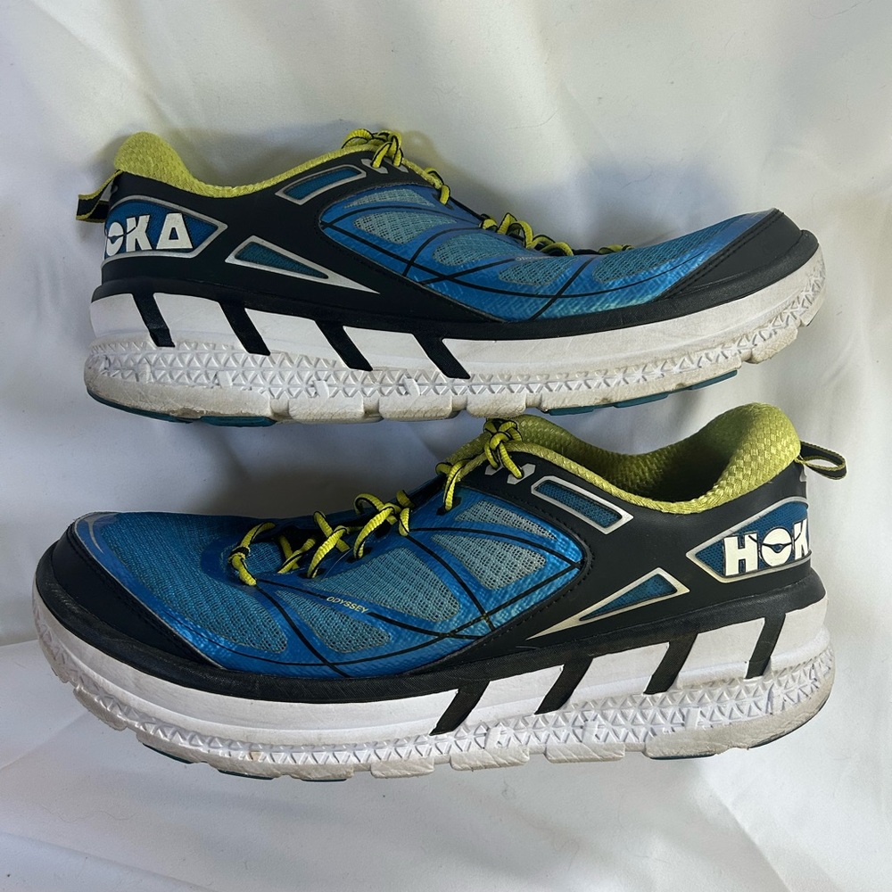 Men’s Hoka Odyssey Sz. 11 D Blue/Black/Lime Running Shoes